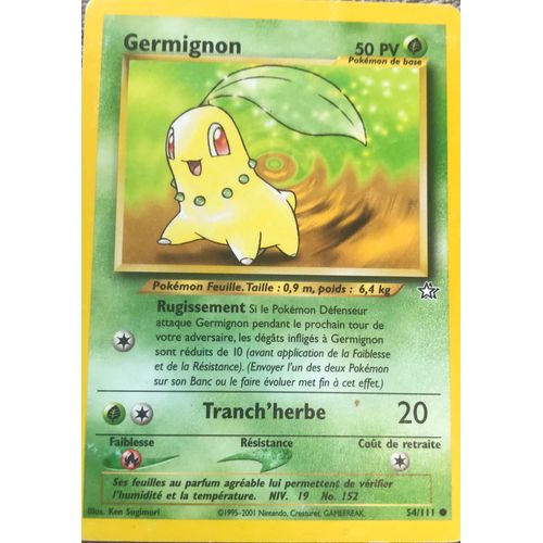Grande Carte Pokemon Germignon 25th Anniversary 