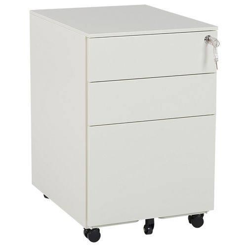 Caisson À Roulettes 3 Tiroirs En Acier Blanc Cassé Cami