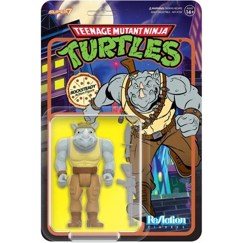 Super7 - Teenage Mutant Ninja Turtles - Reaction Wv8 - Rocksteady (Cartoon) [Collectables] Action Figure, Figure, Collectible