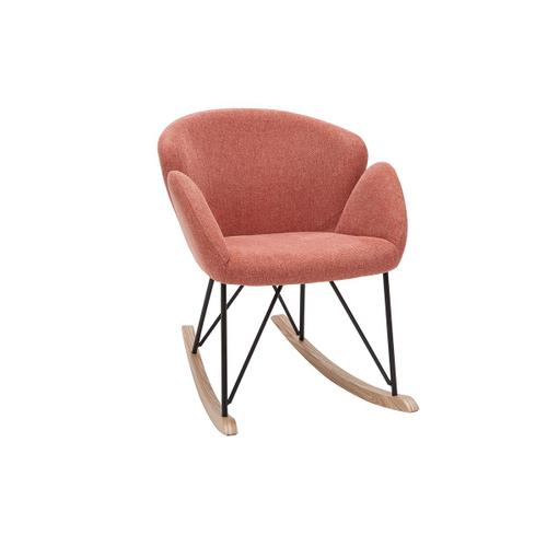 Rocking Chair Design Effet Velours Texturé Terracotta Rhapsody