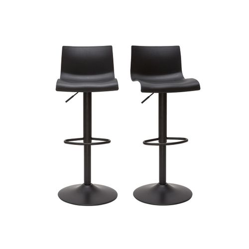Tabourets De Bar Réglables Design En Métal Noir (Lot De 2) Ona