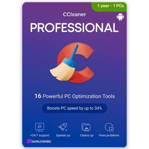 Ccleaner Professional - 1 Appareils 1 An (Android) | Disponible Exclusivement Sur Safelicenses