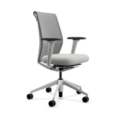 Vitra - Siège De Bureau Id Cloud - Gris Clair/Gris Sierra - Blanc Crème/Gris Sierra - Accoudoirs 2d - Roulettes Pour Tapis - Beige