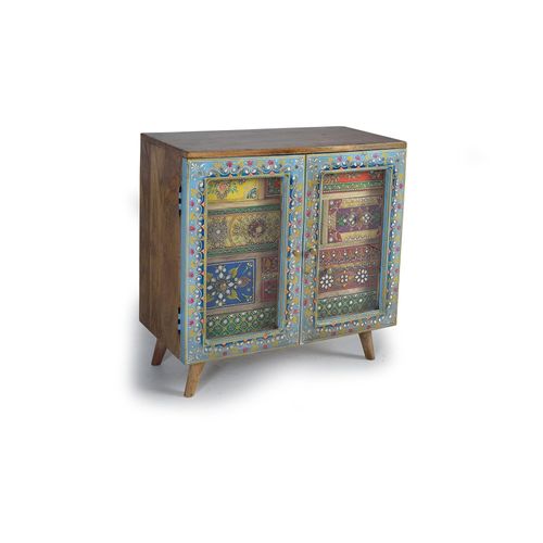 Commode En Bois Manguier Peint À La Main