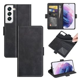 Pour Samsung Galaxy S22 5g Étui En Cuir À Rabat Horizontal À Boucle Magnétique Double Face Avec Support Et Portefeuille - Noir