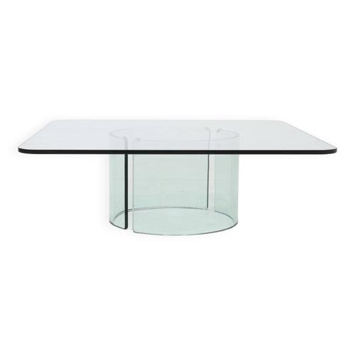 Table Basse Italienne Moderne En Verre Par Gallotti Amp Radice Annes 1970 Transparent