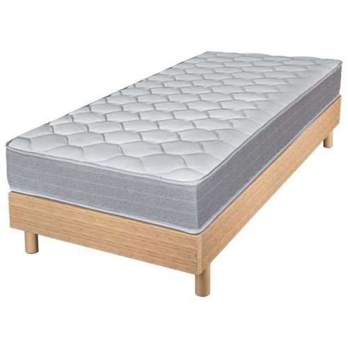 Matelas Et Sommier 90x190 Madere - Decokit - Soutien Ferme - Sommier En Kit - Chêne