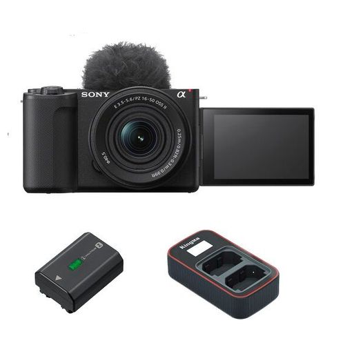 Sony ZV-E10 II + 16-50mm f/3.5- 36 OSS II (Noir)+Batterie Sony NP-FZ100+Chargeur de batterie Kingma
