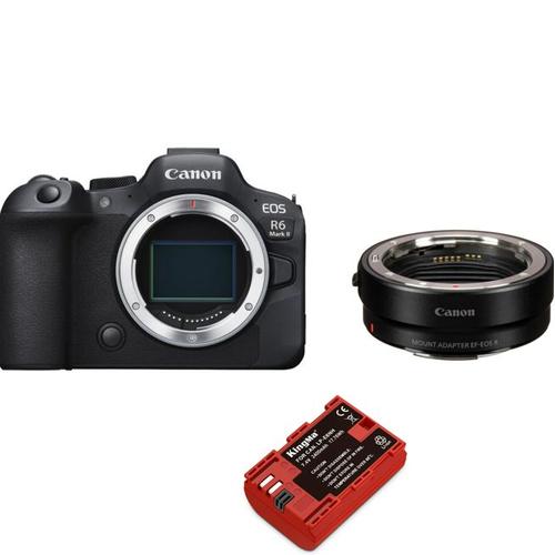 Canon EOS R6 II Boîtier +Adaptateur pour monture EF-EOS R+Batterie Kingma 2400mAh (Canon LP-E6NH)