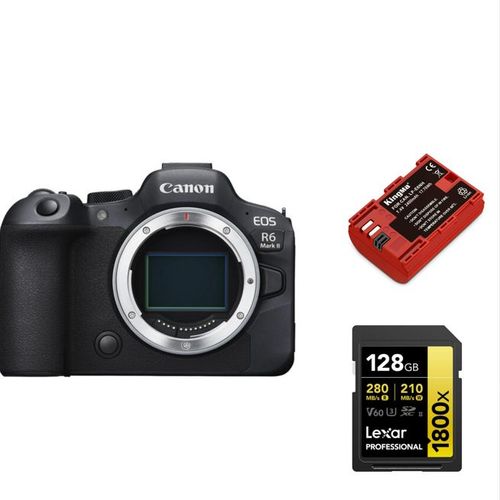 Canon EOS R6 II Boîtier+Kingma 2400mAh Battery (Canon LP-E6NH)+Carte mémoire Lexar Professional 128Go SDXC 1800x UHS-II