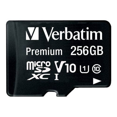 Verbatim Premium - Carte mémoire flash (adaptateur SD inclus(e)) - 256 Go - UHS Class 1 / Class10 - microSDXC UHS-I