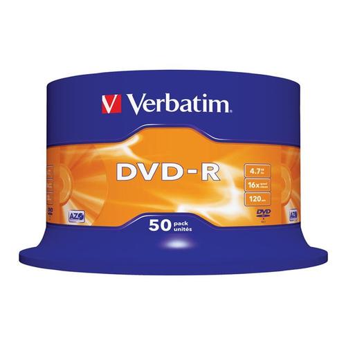 Verbatim - 50 x DVD-R - 4.7 Go 16x - argent mat - spindle