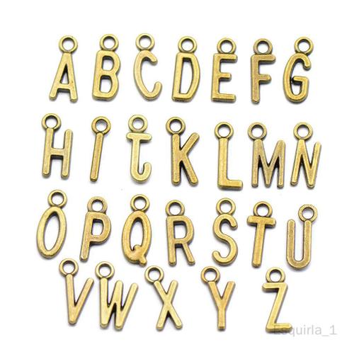 100x Breloques Alphabet Pour Bracelets De Collier En Bronze Vintage