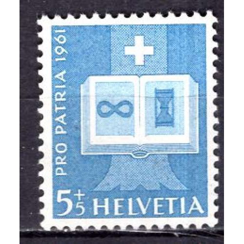 Suisse 1961 Pour La Patrie Livre 5 Ct + 5 Bleu Et Blanc Neuf**