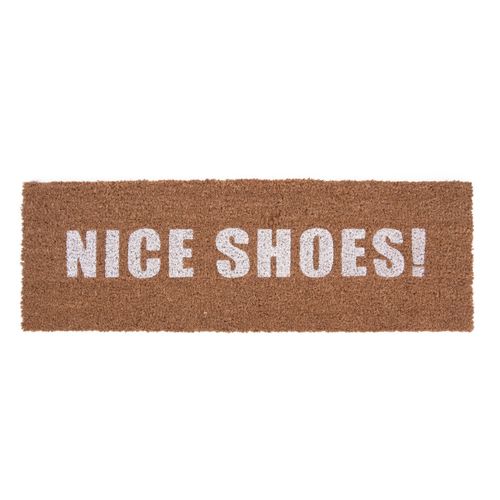 Paillasson En Fibre De Coco Nice Shoes - 75 X 26 Cm - Blanc