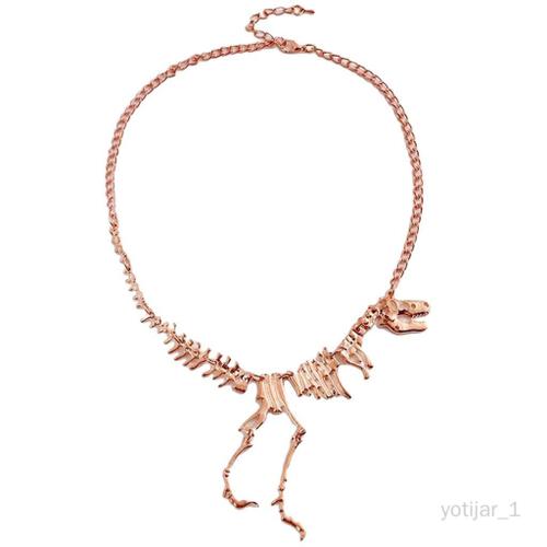 Dinosaur Squelette Collier Ras Du Cou Collier Or Rose