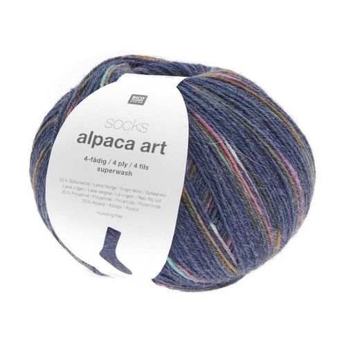 Pelote De Laine Socks Alpaca Art 4 Fils - 100g - Rico Design : Chaussettes Douces Et Confortables 04 Bleu Marine
