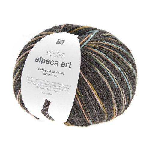 Pelote De Laine Socks Alpaca Art 4 Fils - 100g - Rico Design : Chaussettes Douces Et Confortables 06 Noir