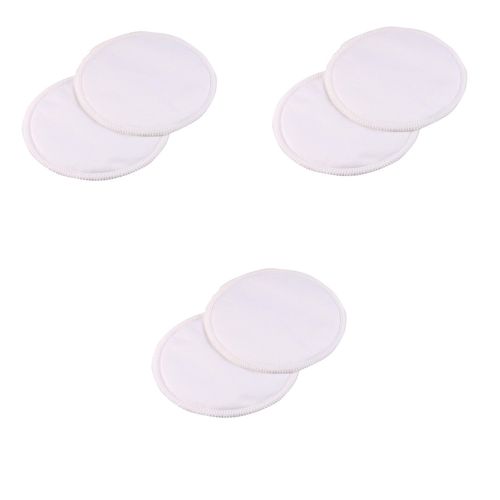 6 Paquets De Coussinets D'allaitement Réutilisables Lavables En Bambou 3 Couches Blanc