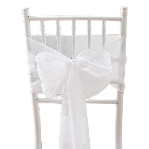 Paquet De 10 Ceintures De Chaise De Banquet N?Uds Papillons Pour La Décoration De Fête D'anniversaire De Mariage Blanc