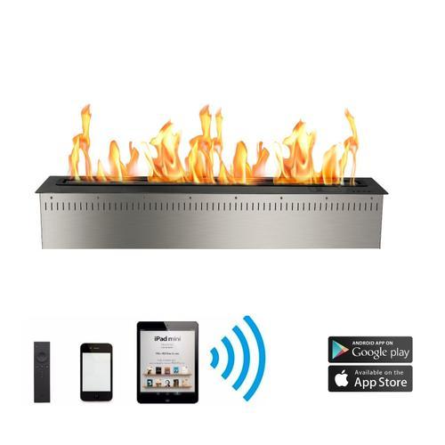 Brûleur cheminée bioéthanol télécommande wifi 120cm noir