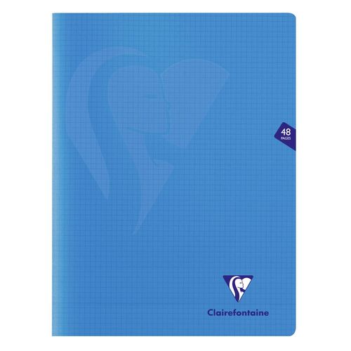 Clairefontaine Cahier Piqué Mimesys 24x32cm 48 Pages Petits Carreaux Couverture Polypropylène - Bleu