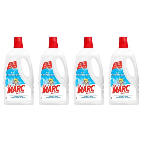 ST MARC Lot de 4 Liquides Multi-Usages Bicarbonate - Nouvelle formule concentrée 1L