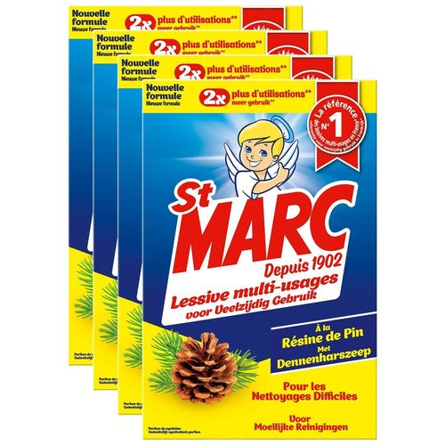 ST MARC Lot de 4 Lessives Multi-usages à la résine de Pin Etui de 1,4 Kg