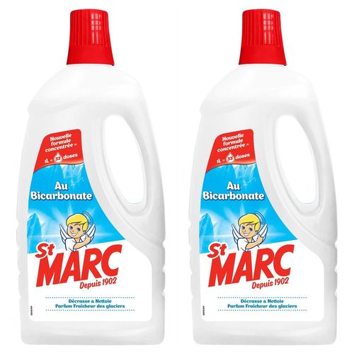 ST MARC Lot de 2 Liquides Multi-Usages Bicarbonate - Nouvelle formule concentrée 1L