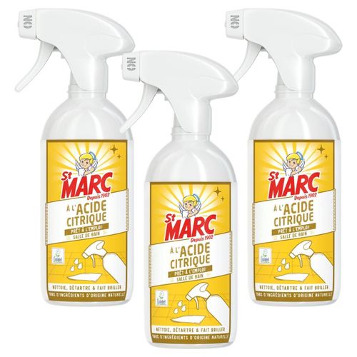 ST MARC Lot de 3 Pistolets prêt à l'emploi à l'Acide Citrique 500 ml