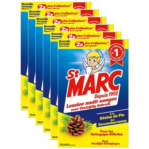 ST MARC Lot de 6 Lessives Multi-usages à la résine de Pin Etui de 1,4 Kg
