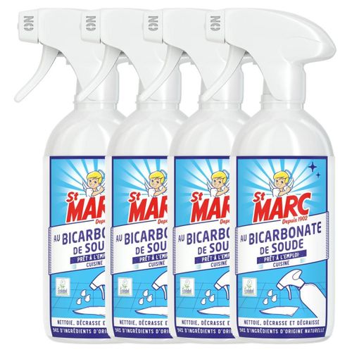 ST MARC Lot de 4 Pistolets prêt à l'emploi au Bicarbonate de Soude 500 ml