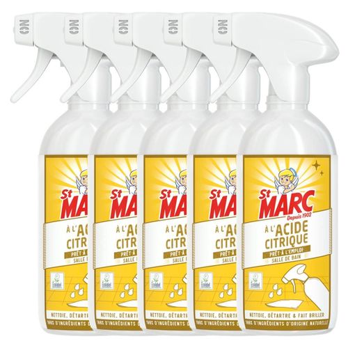 ST MARC Lot de 5 Pistolets prêt à l'emploi à l'Acide Citrique 500 ml