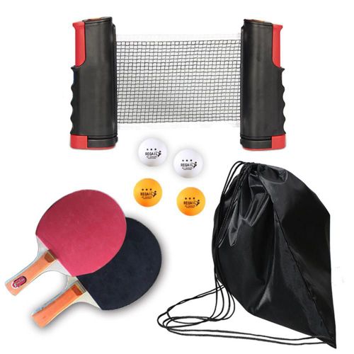 Ensemble De Tennis De Table Portable, Avec Filet Rétractable, Raquette De Tennis De Table Pour L'intérieur Et L'extérieur, Accessoires D'entraînement