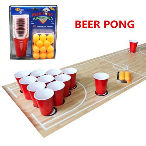 Ensemble De Lunettes De Ping-Pong, Accessoires De Jeu, Lancer De Boisson, Ensemble De 24 Tasses Rouges, Balles De Ping-Pong