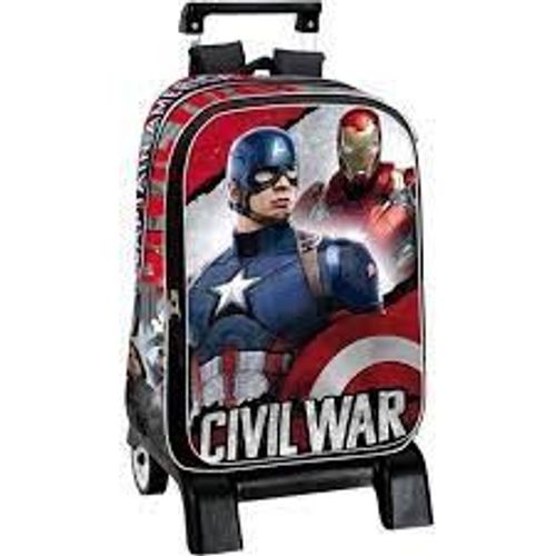 Cartable à roulettes trolley MARVEL CIVIL WAR CAPTAIN AMERICA