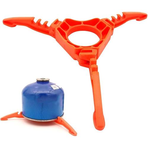 Support De Réservoir De Gaz En Abs Antidérapant Réchaud À Gaz Stand Pliable Cartouche Canister Support,Pour Camping Randonnée(Orange)