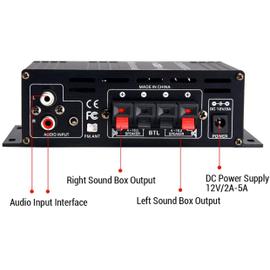 400W Mini amplificateur de puissance numérique bluetooth 5.0 HiFi stéréo  Audio 2 canaux LBTN