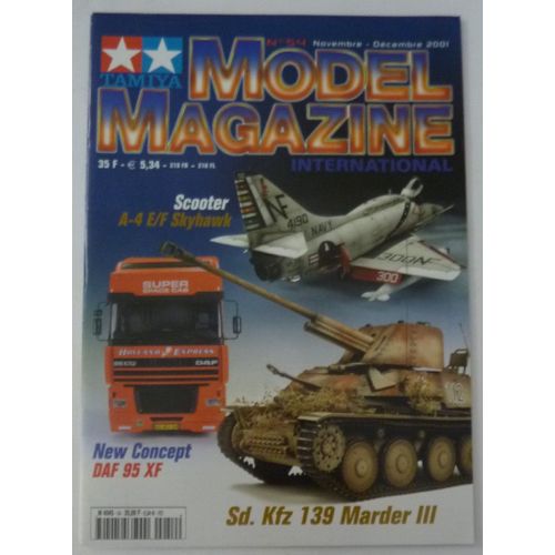 Tamiya Model Magazine 54 Nov 2001 - Williams Renault Fw14b, Daf 95xf, Sd.Kfz 139 Marder Iii, Dauer Porsche 962 Le Mans 94, A-4 E/F Skyhawk, M-977 Hemtt, Junkers Ju52 Aac 1 Toucan