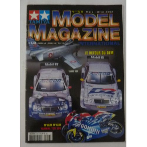 Tamiya Model Magazine 56 Mars 2002 - Yamaha Yzr 500 Tech 3, Yamaha Yzr 500 Usine, Cuirassé Yamasashi, F-86d Sabre Dog, Mercedes Clk Dtm 2000, Technique: Réaliser Sapins, Sd.Kfz.2 Kleines Kettenkrad