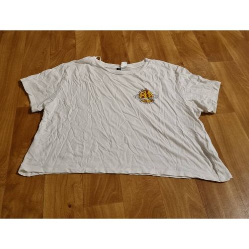 T-Shirt Loose H&m Blanc Manche Courte Taille 38