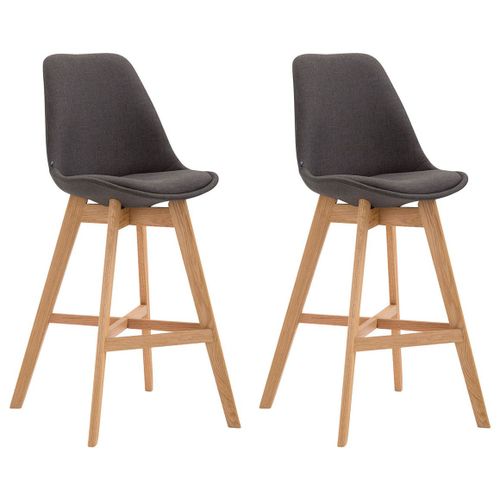 Lot De 2 Tabouret De Bar Chaise Haute Design Moderne En Tissu Gris Foncé 10_0001302