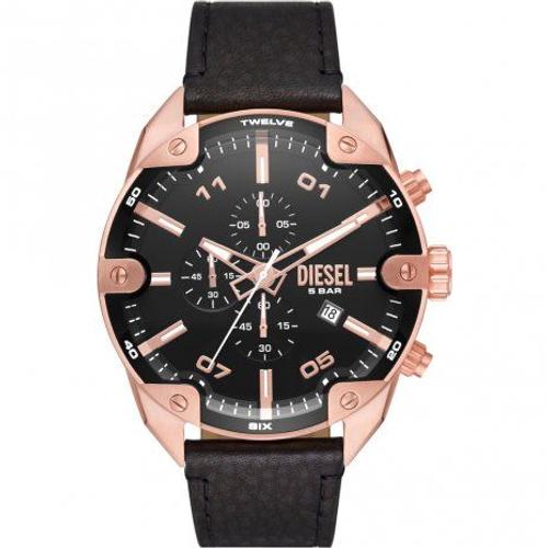 Diesel Dz4607 Spiked Montre 49mm Noir/Or Rose