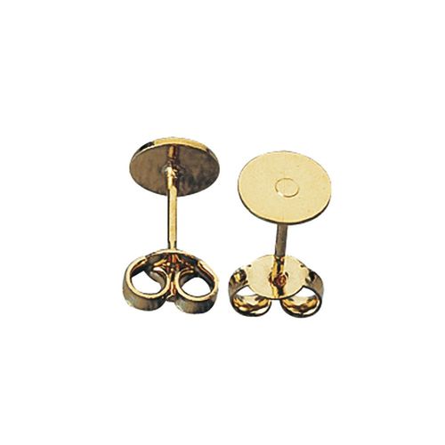 Boucles D'oreille Av. Platine, 6mm Ø, Or, 4 Pces