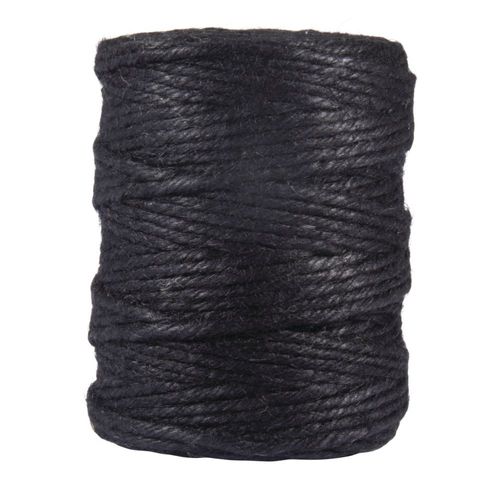 Fil De Jute, 6 Plis, 6mm Ø, Noir, Bobine 120m