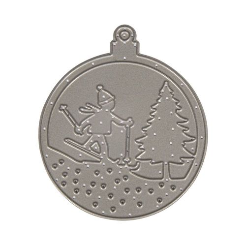 Gabar. De Découpage Boule De Noël Skieur, Ø 6,5cm, 1 Pce
