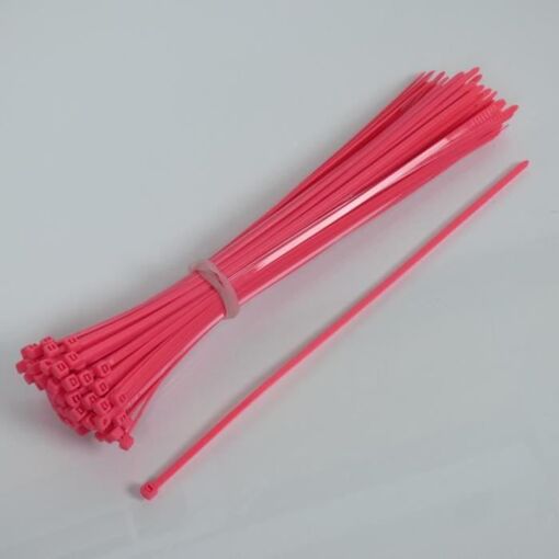100 Collier De Serrage Crant??? Nylon Rose 3.6x250 Rilsan Pour Moto...