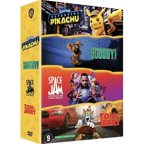 4 Films En Famille : Pokémon - Détective Pikachu + Scooby ! + Tom Et Jerry + Space Jam - Nouvelle Ère - Pack