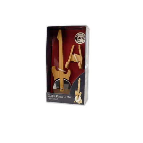 Winkee - Pizza Cutter - Guitar Pizza Cutter With Stand
