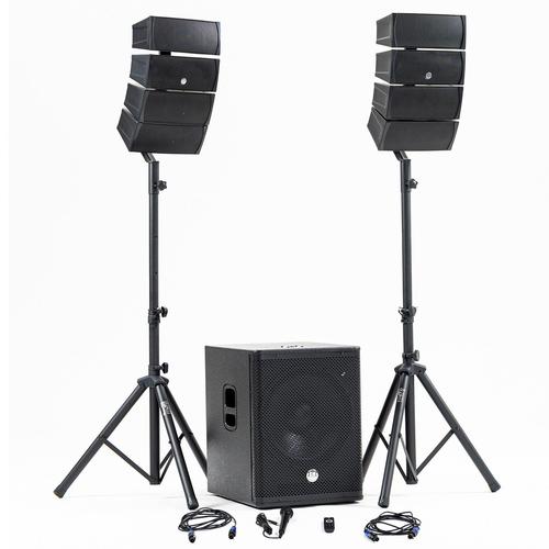 Pack Sonorisation DJ complet BM SONIC BMS-15-ARRAY-BT, 1200W, Enceintes satellites, Caisson 38cm USB/Bluetooth, Supports Câbles